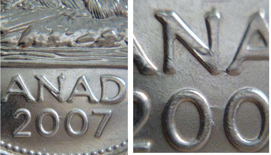5 Cents 2007-Défaut de flan sur N de caNada-1.JPG