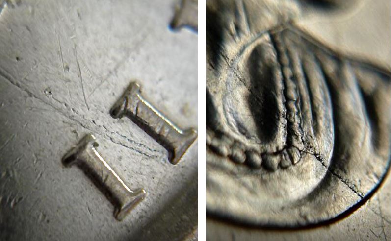 25 Cents 2010 Ski fond-Défaut flan sur et sous l'effigie-3.JPG