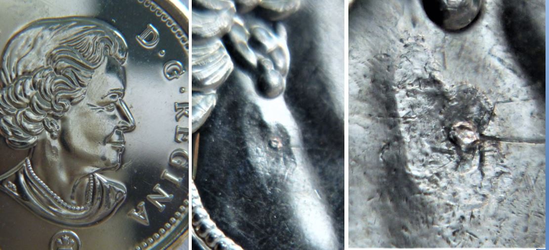 10 Cents 2019-Éclat du coin dans le 2+Coin obturé sur cou de effigie-2.JPG