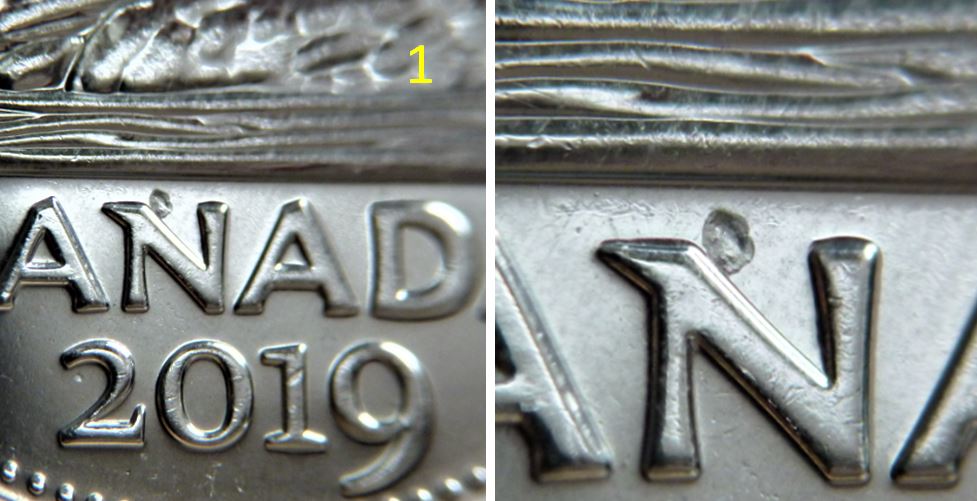 5 Cents 2019-Frappe a travers au dessus du N de caNada-1.JPG