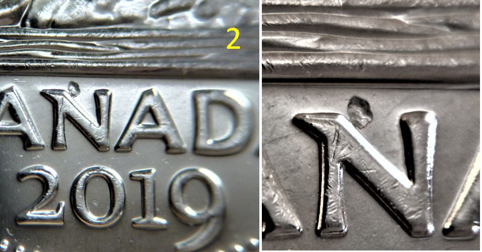 5 Cents 2019-Frappe a travers au dessus du N de caNada-2.JPG