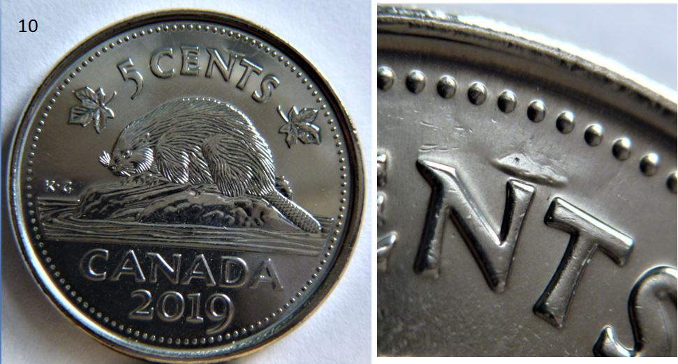 5 Cents 2019-Défaut de placage au sessue T de cenTs-10.JPG
