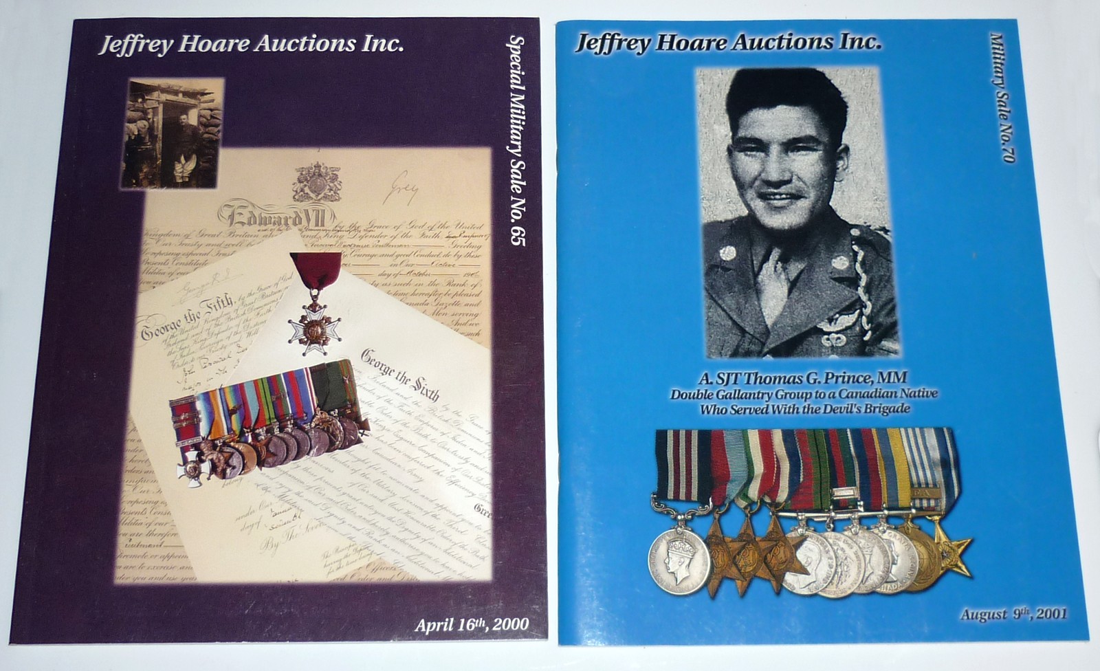 À Vendre - Lot 2 catalogues JHA Military Sale #65 + #70 - Front.jpg