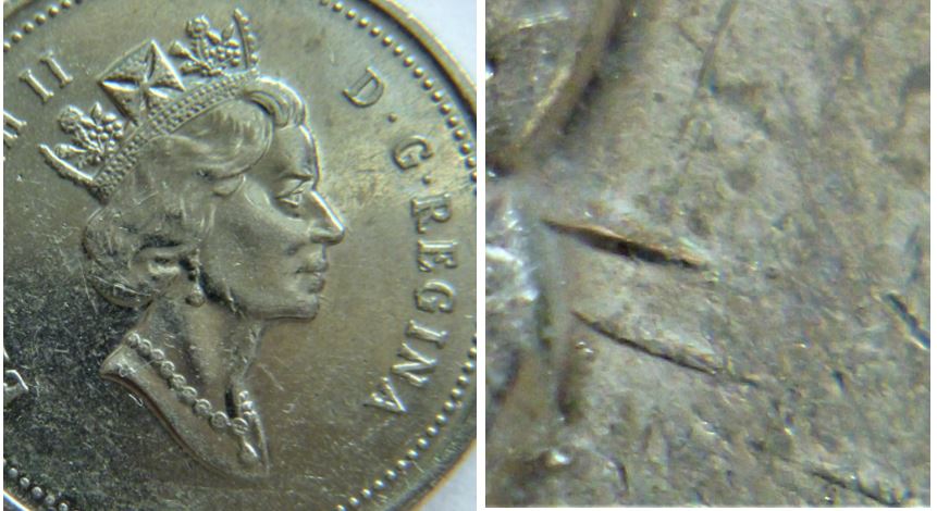 5 Cents 2000-Dommage cu coin au menton de effigie-2.JPG