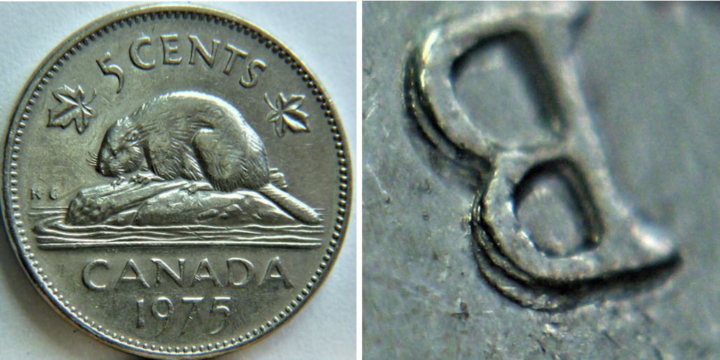 5 Cents 1975-Triple ELIZABETH-Coin décalé-1.JPG