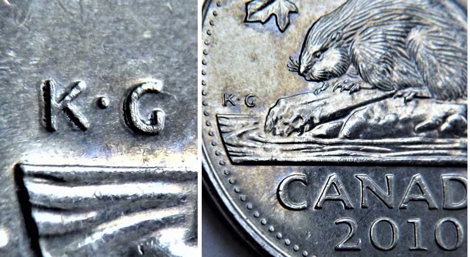 5 Cents 2010-Double K.G-Coin détérioré-1.JPG