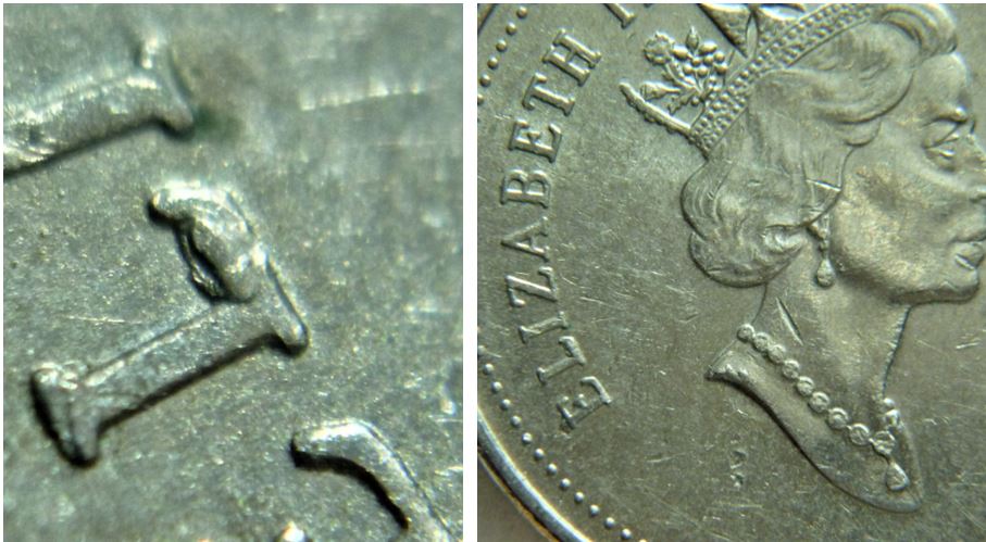 5 Cents 2000-Éclat coin dans le L de eLizabeth-2.JPG