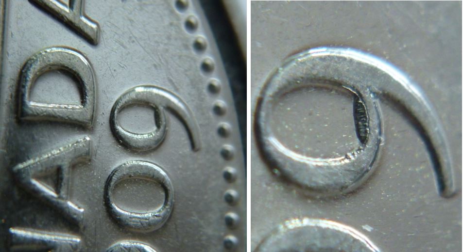 5 Cents 2009-Éclat coin dans le 9-.JPG