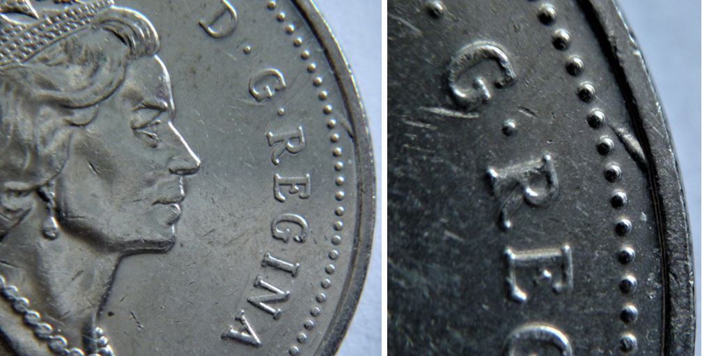 5 Cents 1999-Dommage du coin au dessus du R de Regina.3.JPG