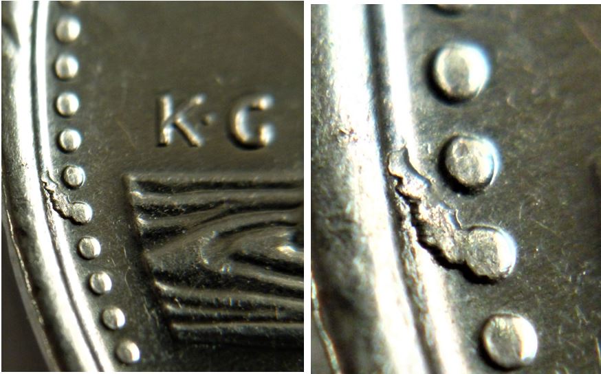 5 Cents 2008-Éclat du coin attaché a une perle devant les vagues-2.JPG