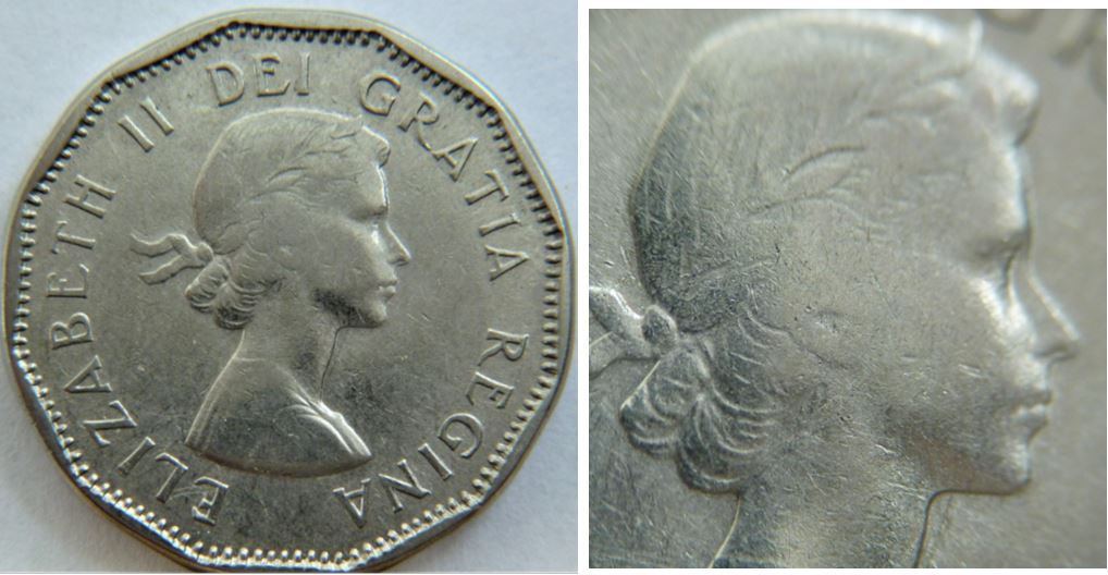 5 Cents 1960-Double K de K.g+Éclat coin sous la queue+Frappe faible avers et revers-2.JPG