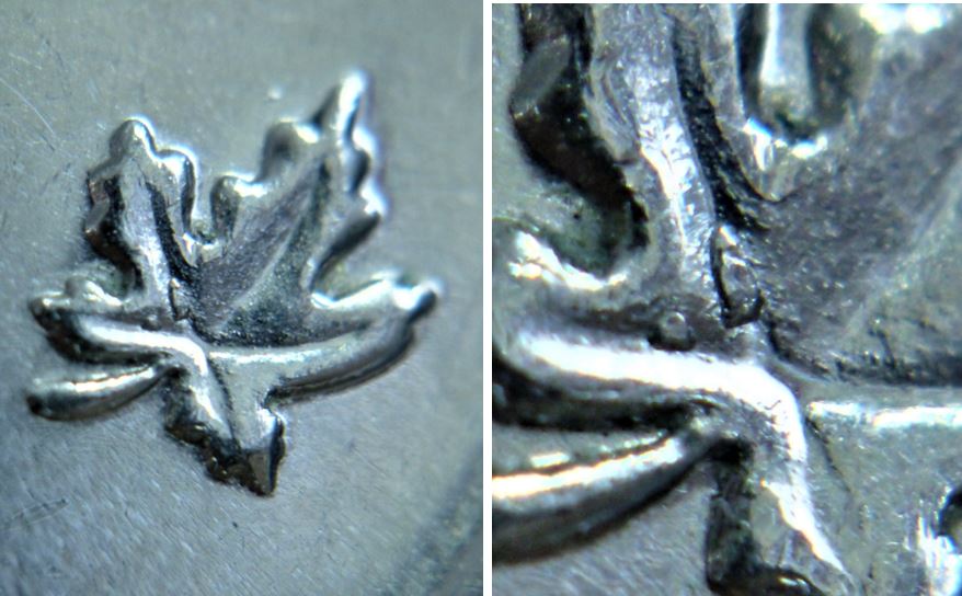 5 Cents 2005V- Éclat coin sur la feuille droite.3.JPG