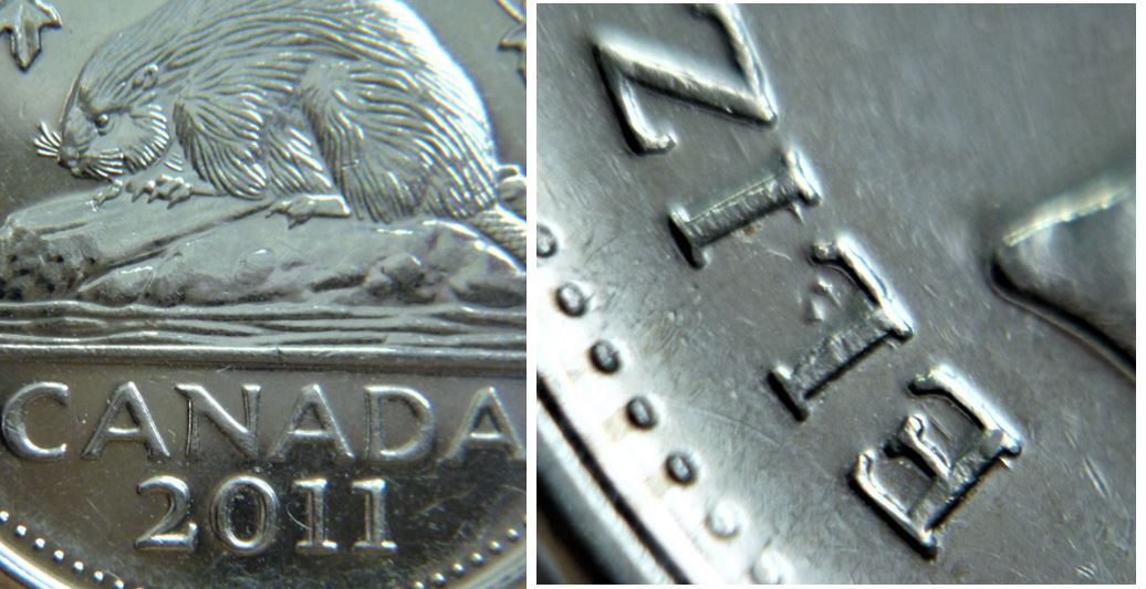 5 Cents 2011-Dommage du coin ELI de ELIzabeth,2.JPG