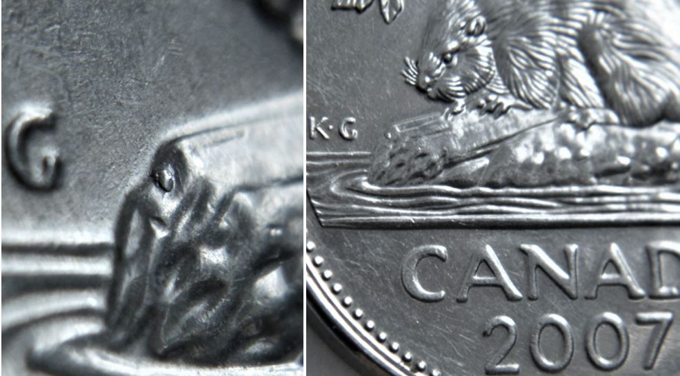 5 Cents 2007-Éclat coin au bout de la buche,1.JPG