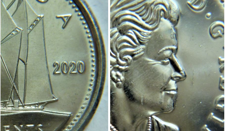 10 Cents 2020-Coin fendillé+Éclat ou dépôt+Dommage du coin coté avers-1.JPG