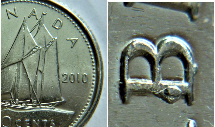 10 Cents 2010-Éclat coin sur B de elizaBeth-1.JPG