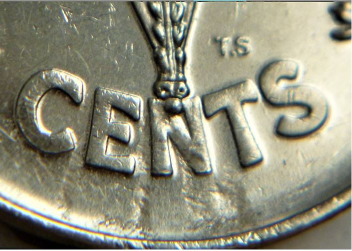 5 Cents 2005V-Frappe a traver sur Cents+2.JPG
