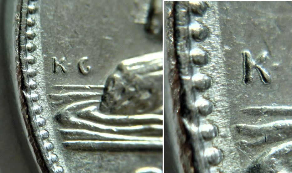 5 Cents 1975-Double K.G+Accumulation entre les perles de 5h a 10h-3.JPG