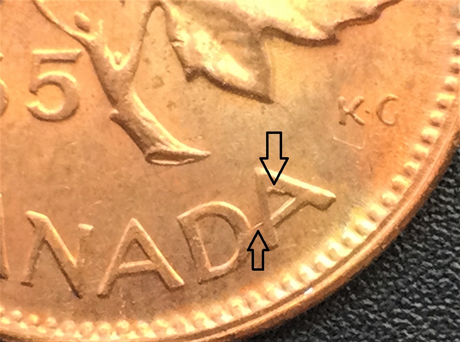 1 cent 1965 die chip dans A détail avec flèches.jpg