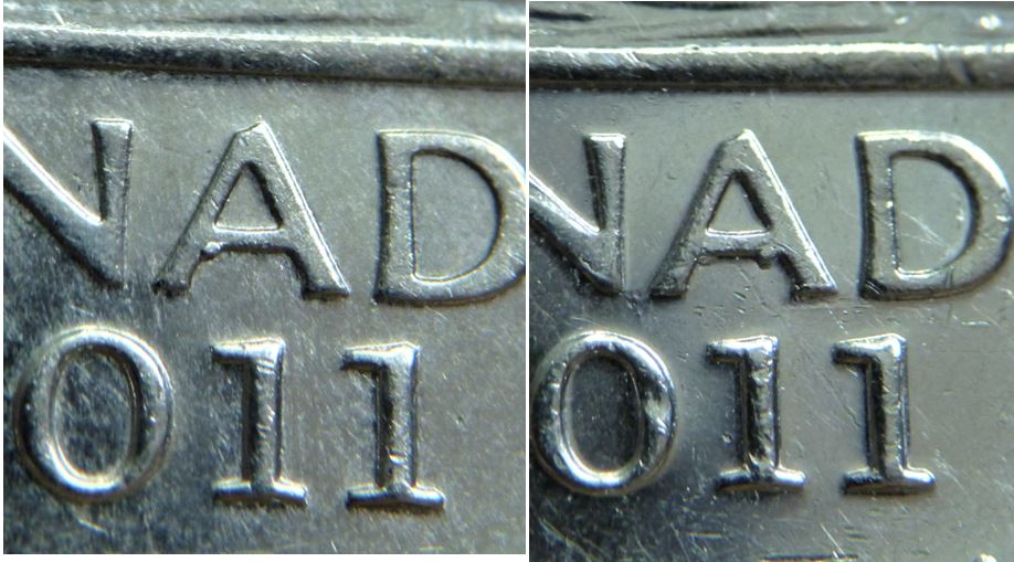 5 Cents 2011-Éclat coin sous le 2ème A de canAda-2.JPG