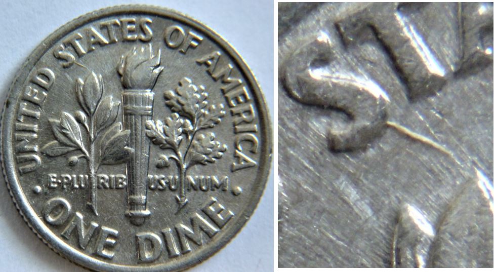 10 Cents USA 1988P-Coin fendillé revers+Double avers-1.JPG