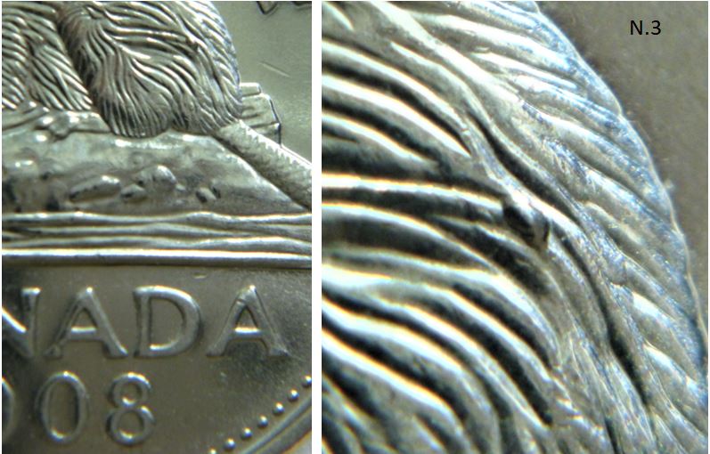 5 Cents 2008-Éclat coin (petite boule) sur fesse du castor-1.JPG