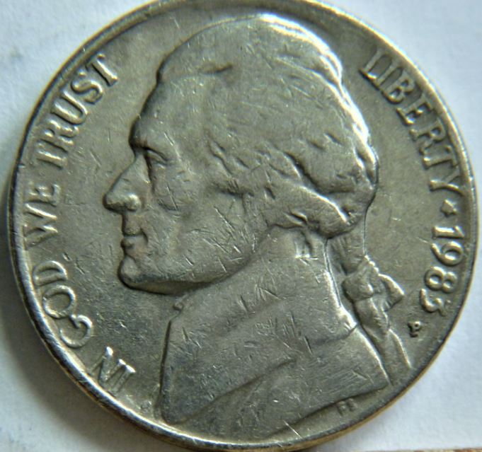 5 Cents 1983 USA-Dépôt de métal coté revers-1.JPG