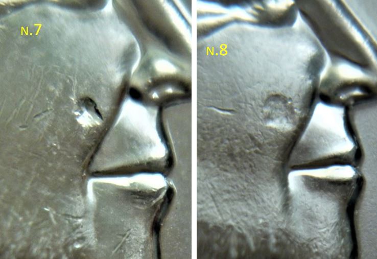 5 Cents 2019-Coin obturé sur la joue de effigie et une perle-5.JPG