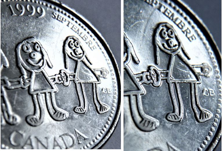 25 Cents 1999-Dommage du coin par le poinçon dans la robe-1.JPG