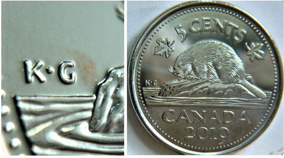 5 Cents 2019-Défaut de laminage devant la buche-1.JPG
