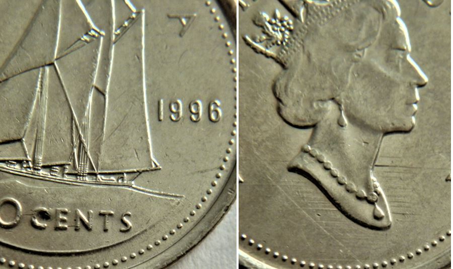 10 Cents 1996-Dommage du coin autour de effigie+Coin fendillé revers-1.JPG