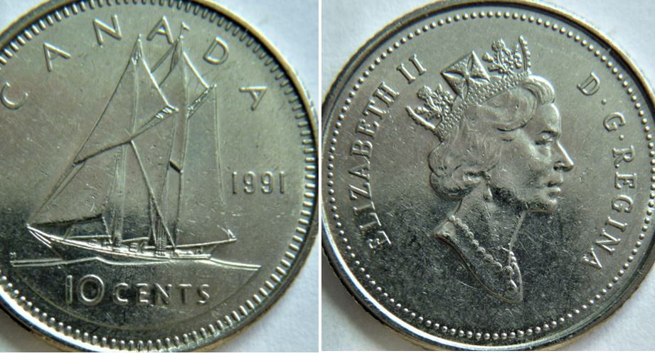10 Cents 1991-Double avers-Coin décalé.1.JPG
