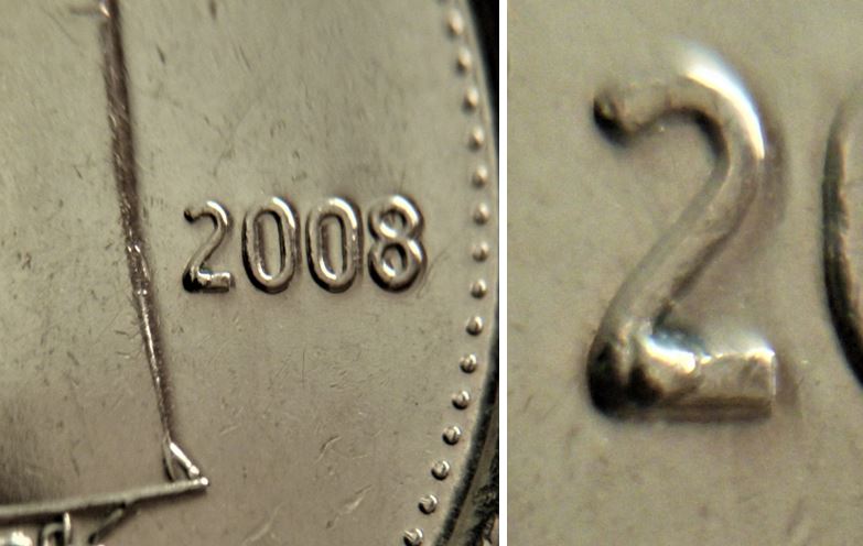 10 Cents 2008-Éclat coin sur la patte du 2-.JPG