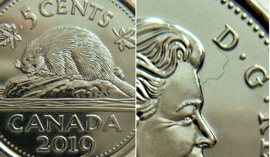 5 Cents 2019-Frappe a travers un fil du D de D.g au front de effigie.1.JPG