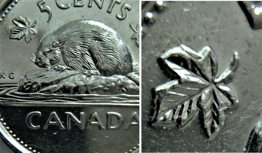 5 Cents 2002-Deux éclat du coin sur la feuille gauche-1.JPG
