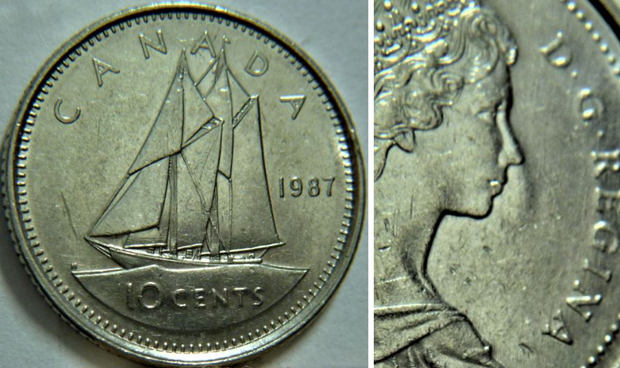 10 Cents 1987-L'effigie avec un drôle de bec-1.JPG