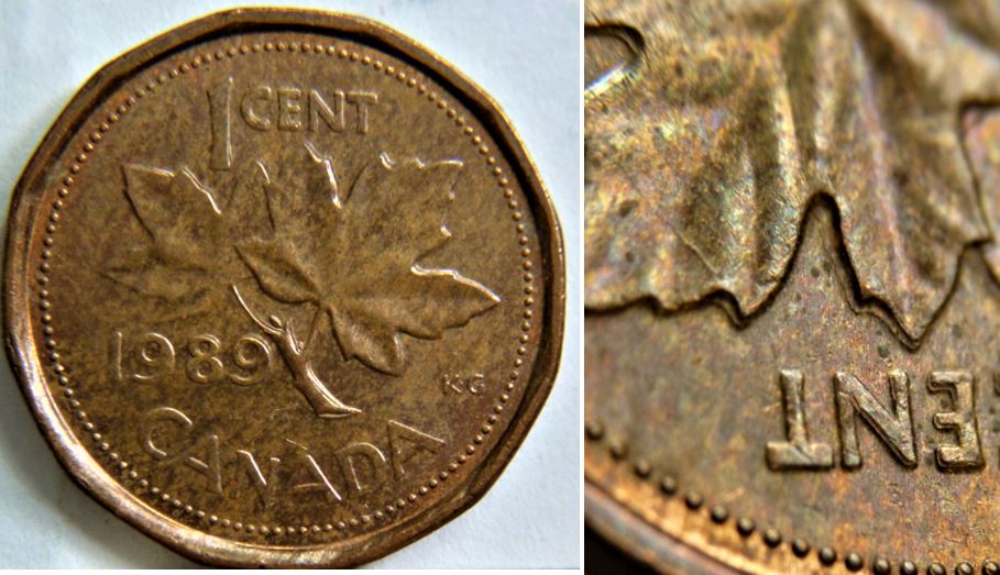 1 Cent 1989-Double revers-Coin décalé-1.JPG