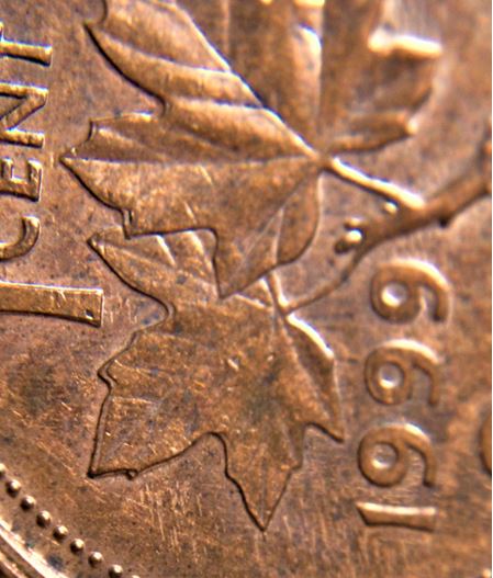 1 Cent 1999-Double pointe des feuille-Coin décale- 1.JPG