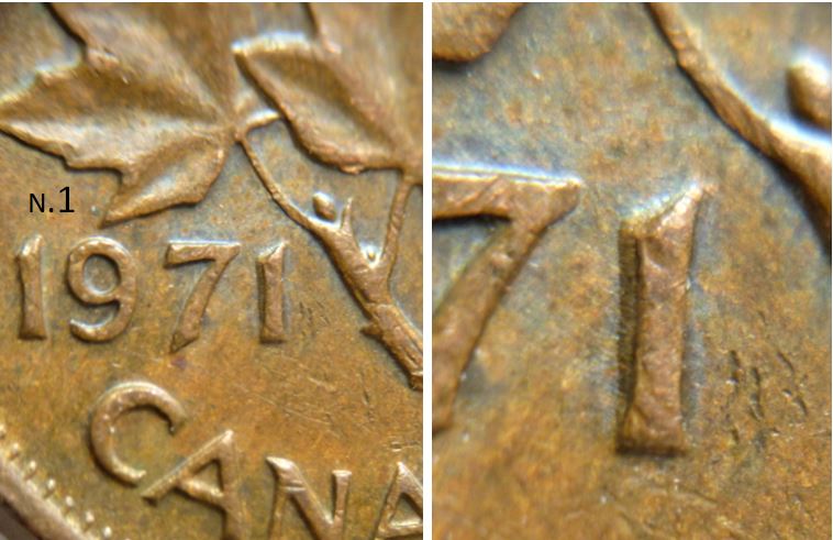 1 Cent 1971-Double 1-Coin détérioré-1.JPG