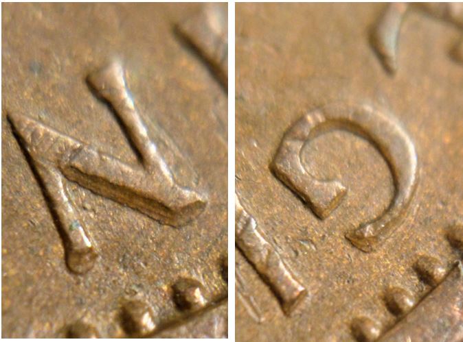 1 Cent 1964-Double GINA E de reGINA Elizabeth- Coin décalé-2.JPG