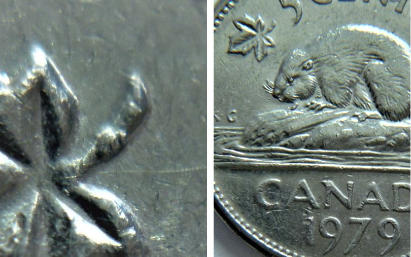 5 Cents 1979-Éclat du coin sur la tige de la feuille gauche-1.JPG