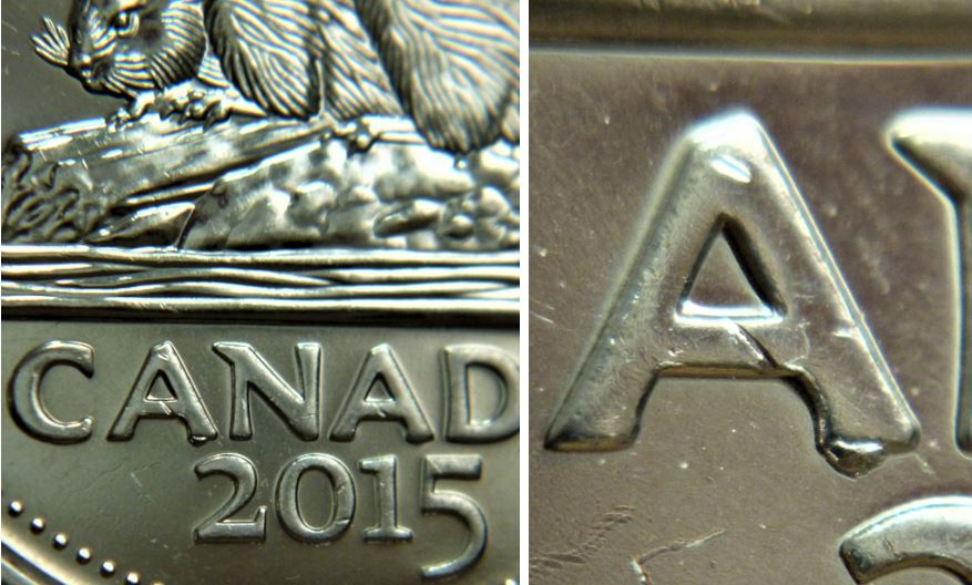 5 Cents 2015-Éclat coin sous le premier A de cAnada-1.JPG