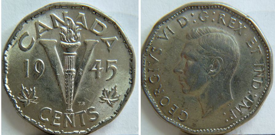 5 Cents 1945-Dépôt de métal sur effigie-1.JPG
