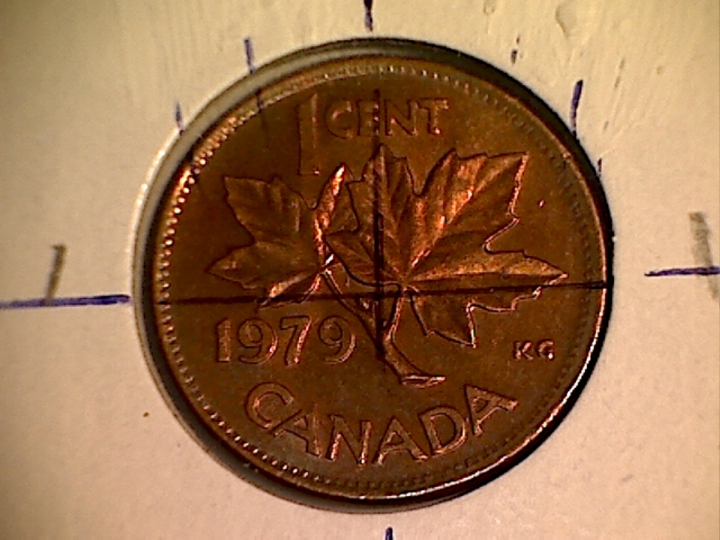 1 CENT 1979 JD177T Surpl. métal, coin pivoté, REINE pleureuse et dbl. menton Revers.jpg
