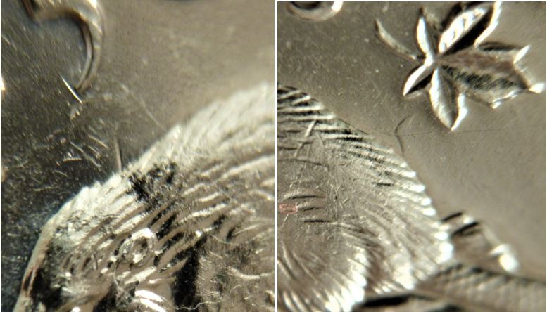 5 Cents 1965-Coin entrechoqué a deux endroit sur le dos du castor-4.JPG