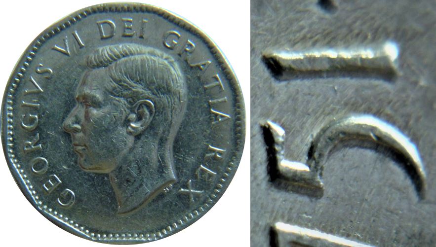 5 Cents 1951 Comm -Double revers-Coin dététoiré-2.JPG