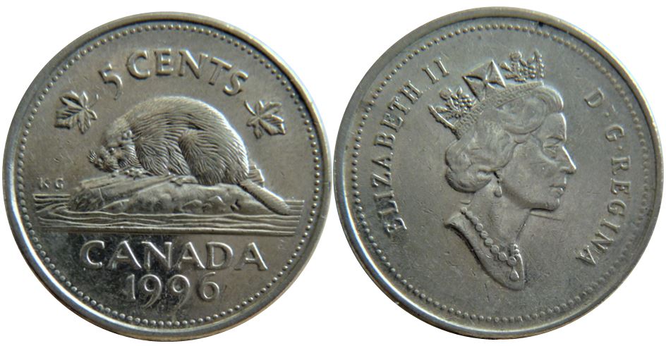 5 Cents 1996-Dommage du coin a travers le cou-1.JPG