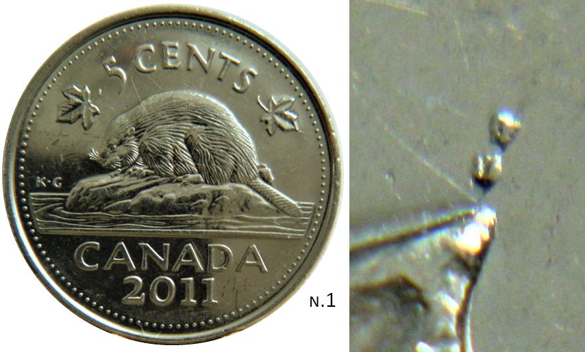 5 Cents 2011-Éclat coin au bout de la feuille droite-1.JPG