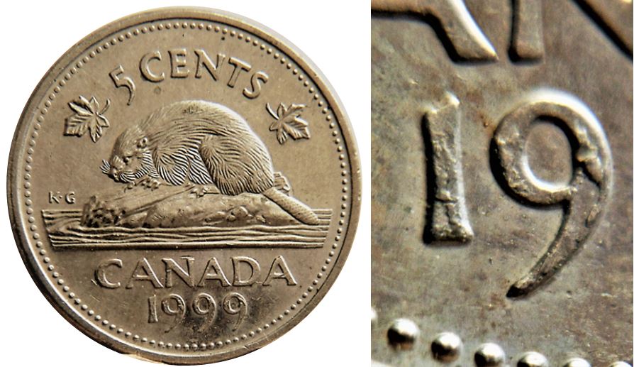 5 Cents 1999-Accumulation sur la date-1.JPG