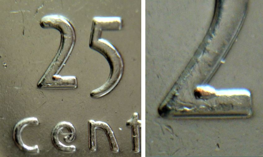 25 Cents 2015-Éclat coin sur la patte du 2-2.JPG